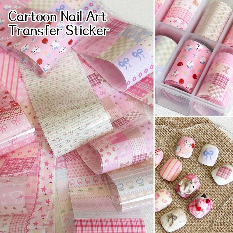 10pcs Charm Nail Foils Adhesive Decals Transfer Paper Stickers Nail Art Decorations Wraps Lids Set of 10 Nail Art Accessories - Paola Center