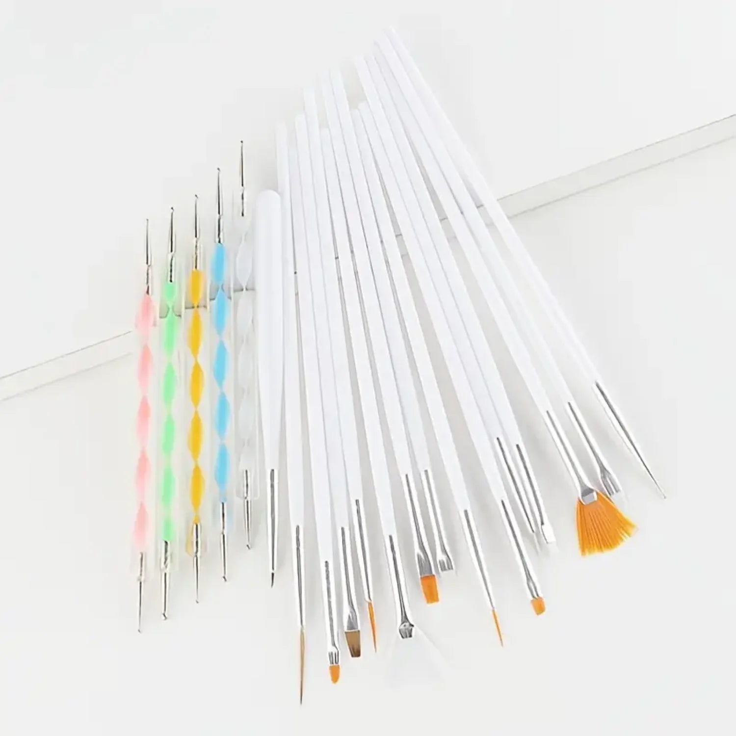 20Pcs Pro Nail Art Drawing Dotting Polish Makeup Pen Brushes Set Manicure Tool - Blending Foundation Powder Blush Concealers Hig - Paola Center