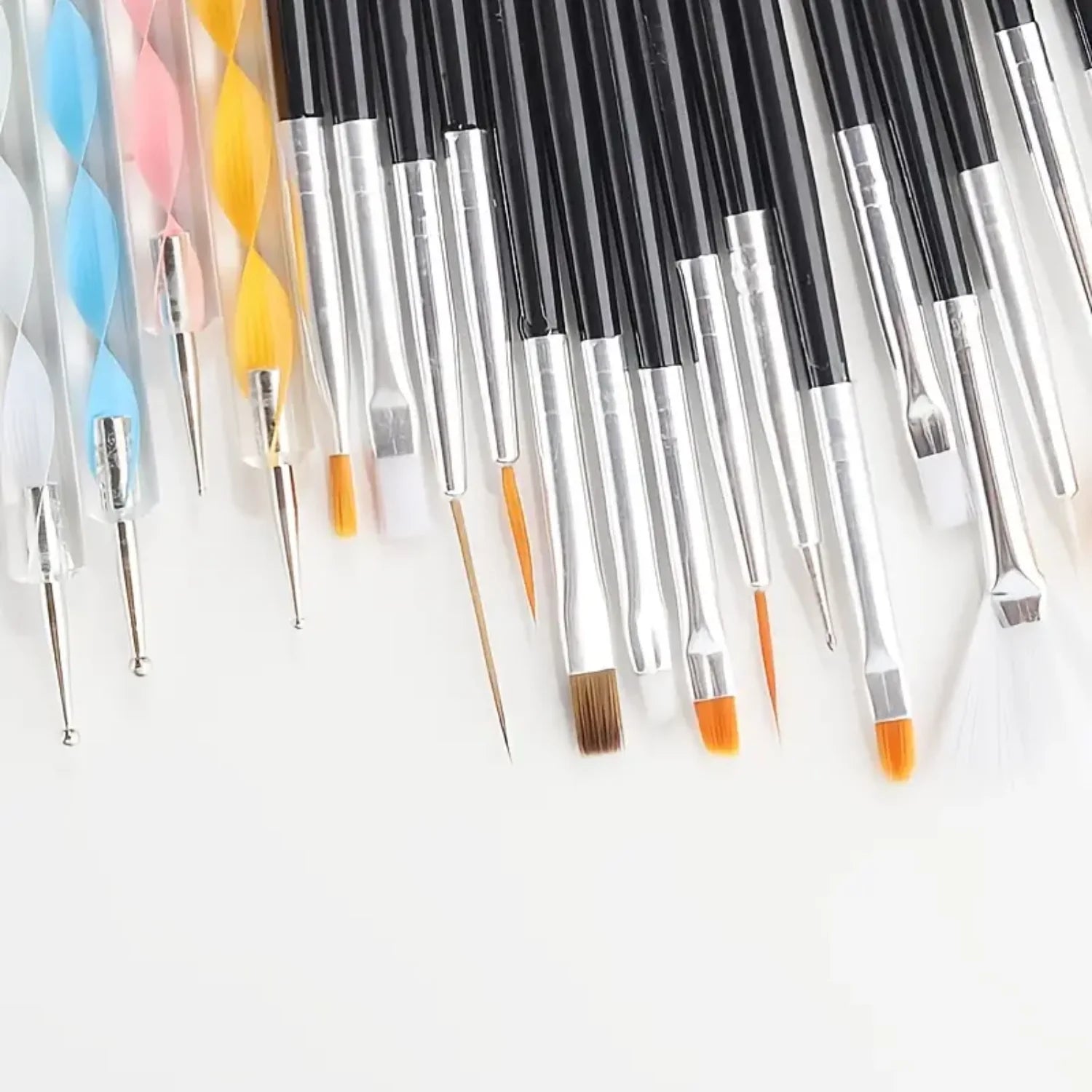 20Pcs Pro Nail Art Drawing Dotting Polish Makeup Pen Brushes Set Manicure Tool - Blending Foundation Powder Blush Concealers Hig - Paola Center
