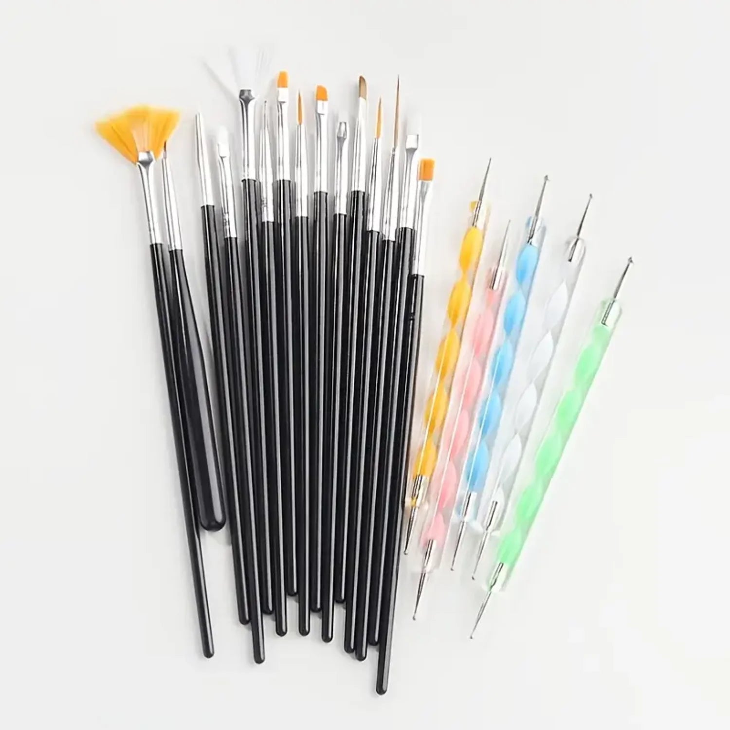 20Pcs Pro Nail Art Drawing Dotting Polish Makeup Pen Brushes Set Manicure Tool - Blending Foundation Powder Blush Concealers Hig - Paola Center