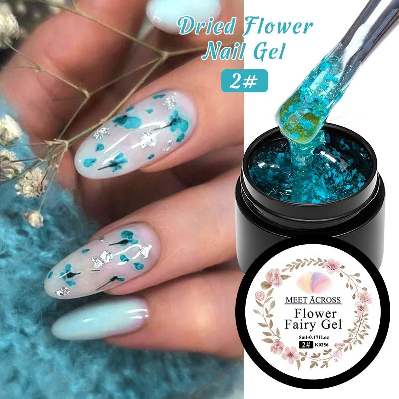 5ml Pink Dried Flower Nail Gel Polish Semi Permanent Natural Flower Fairy Nail Art Gel Soak Off UV Painting Varnishes For Nails - Paola Center
