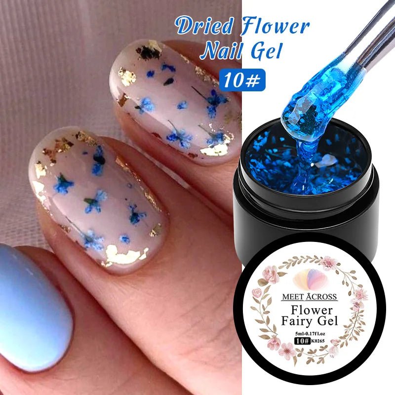 5ml Pink Dried Flower Nail Gel Polish Semi Permanent Natural Flower Fairy Nail Art Gel Soak Off UV Painting Varnishes For Nails - Paola Center