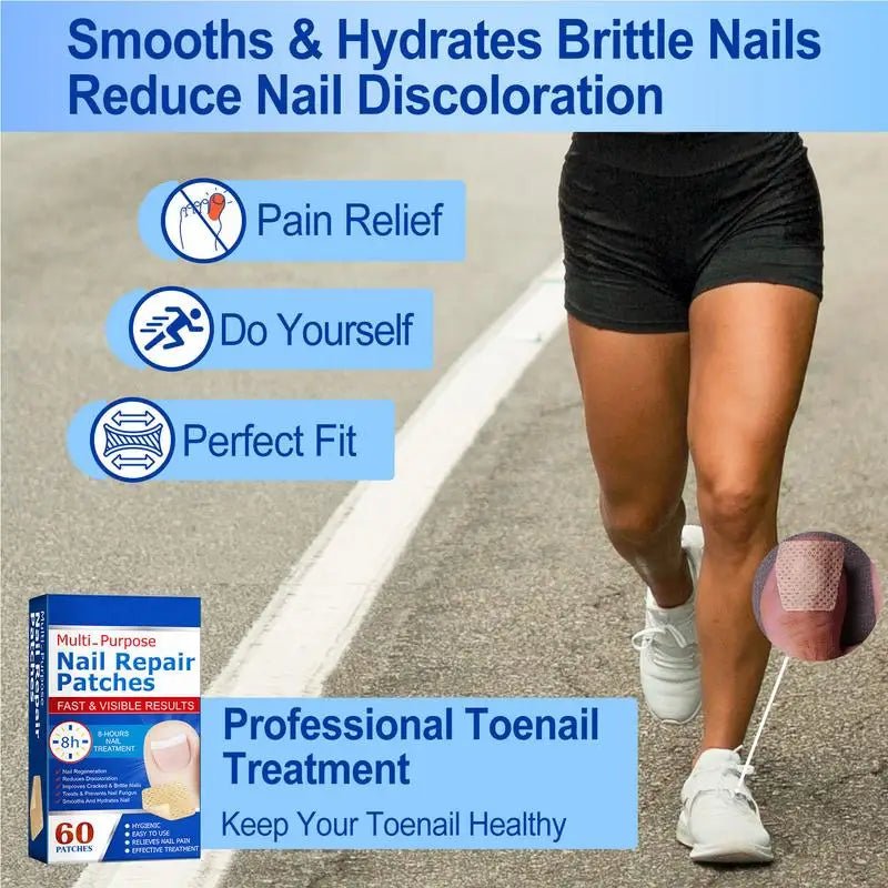 60pcs/set Nail Repair Patches Non Irritating Nail Ingrowning Toenail Corrector Stickers Helps With Cracked Nails - Paola Center