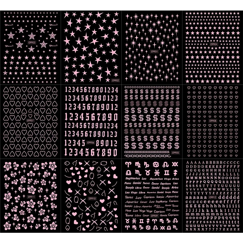 6pcs/set High Gloss Reflective Nail Sticker Gold Silver Aurora Wave Lines 3D Self - Adhesive Nail Art Decal Design Manicure Tool - Paola Center