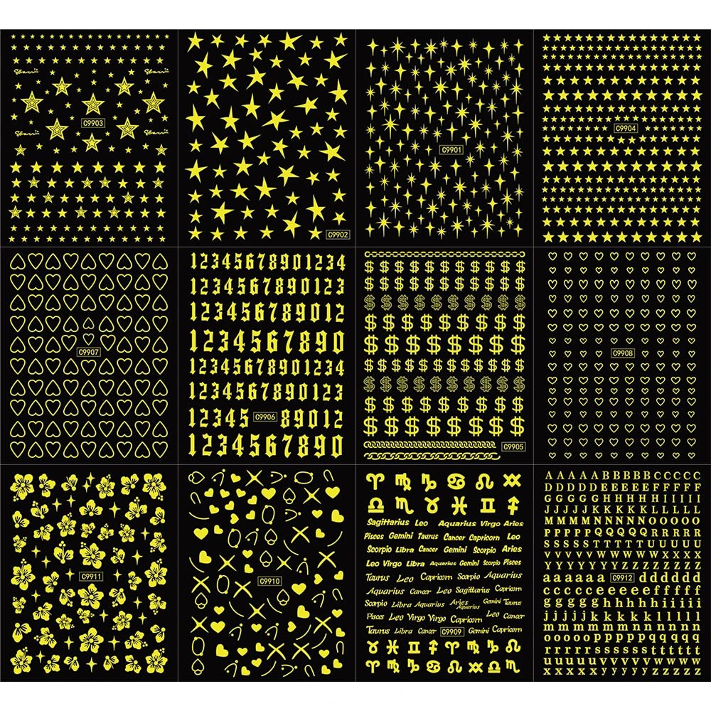 6pcs/set High Gloss Reflective Nail Sticker Gold Silver Aurora Wave Lines 3D Self - Adhesive Nail Art Decal Design Manicure Tool - Paola Center