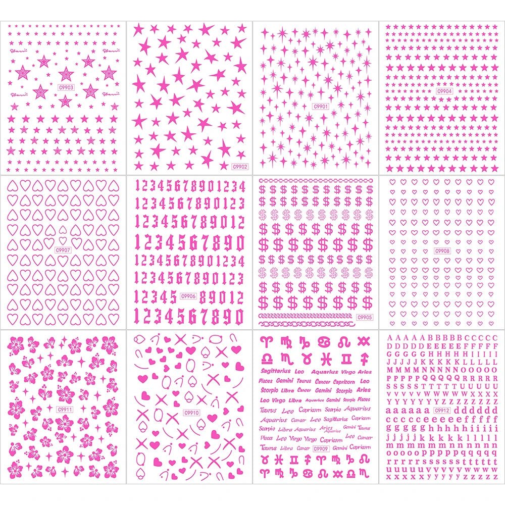 6pcs/set High Gloss Reflective Nail Sticker Gold Silver Aurora Wave Lines 3D Self - Adhesive Nail Art Decal Design Manicure Tool - Paola Center