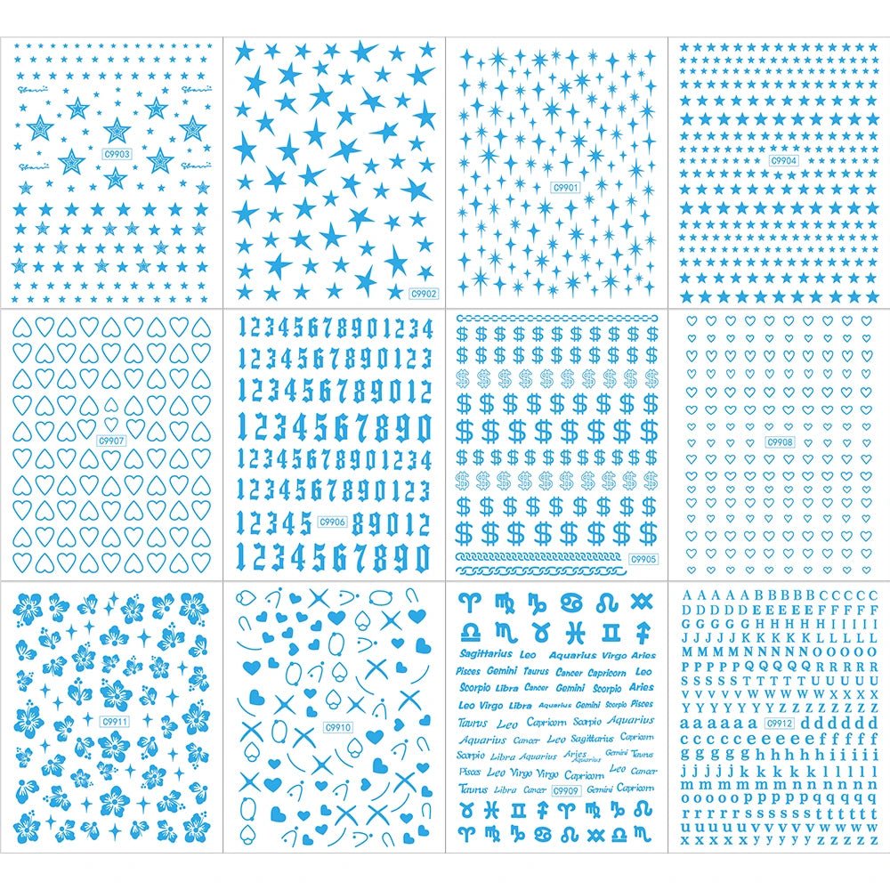 6pcs/set High Gloss Reflective Nail Sticker Gold Silver Aurora Wave Lines 3D Self - Adhesive Nail Art Decal Design Manicure Tool - Paola Center