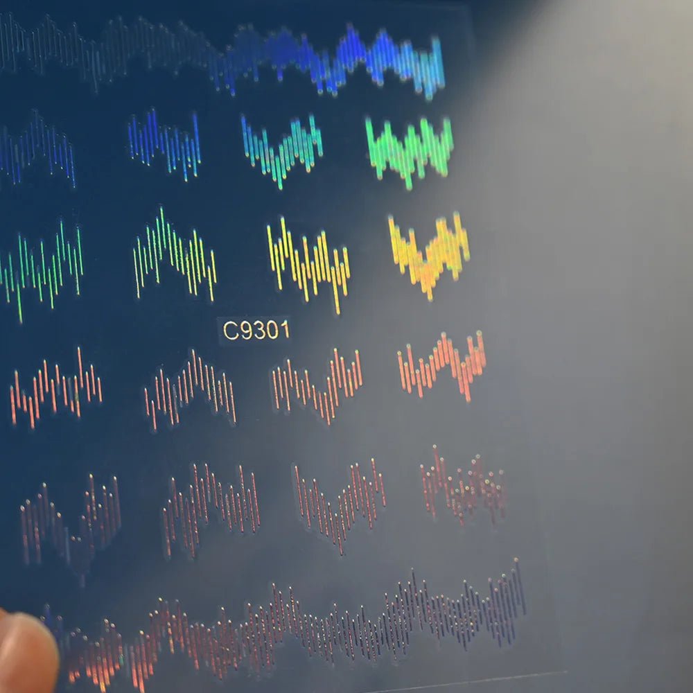 6pcs/set High Gloss Reflective Nail Sticker Gold Silver Aurora Wave Lines 3D Self - Adhesive Nail Art Decal Design Manicure Tool - Paola Center