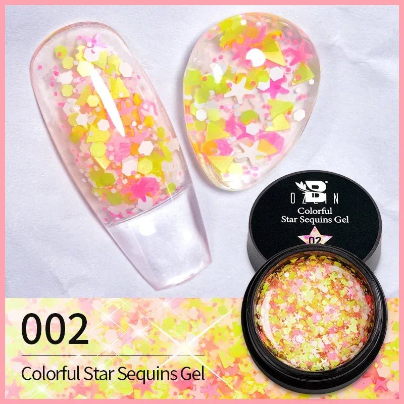 BOZLIN Chameleon Flake Gel Nail Polish Spring Color Sparkling Sequins Soak Off UV Glitter Gel Varnish Nail Art Decoration 5ML - Paola Center