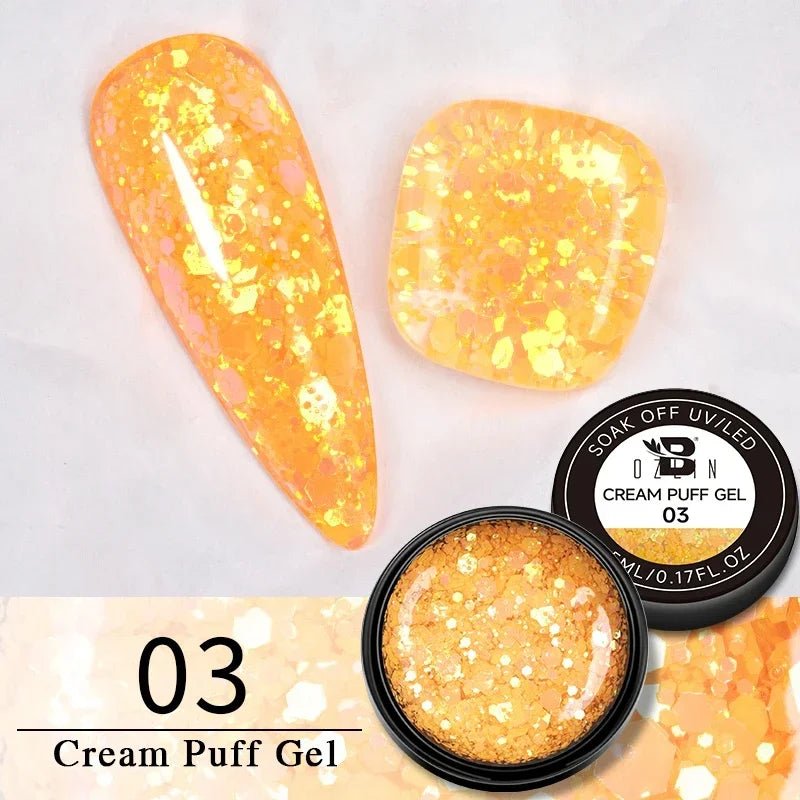 BOZLIN Chameleon Flake Gel Nail Polish Spring Color Sparkling Sequins Soak Off UV Glitter Gel Varnish Nail Art Decoration 5ML - Paola Center