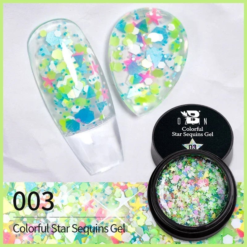 BOZLIN Chameleon Flake Gel Nail Polish Spring Color Sparkling Sequins Soak Off UV Glitter Gel Varnish Nail Art Decoration 5ML - Paola Center