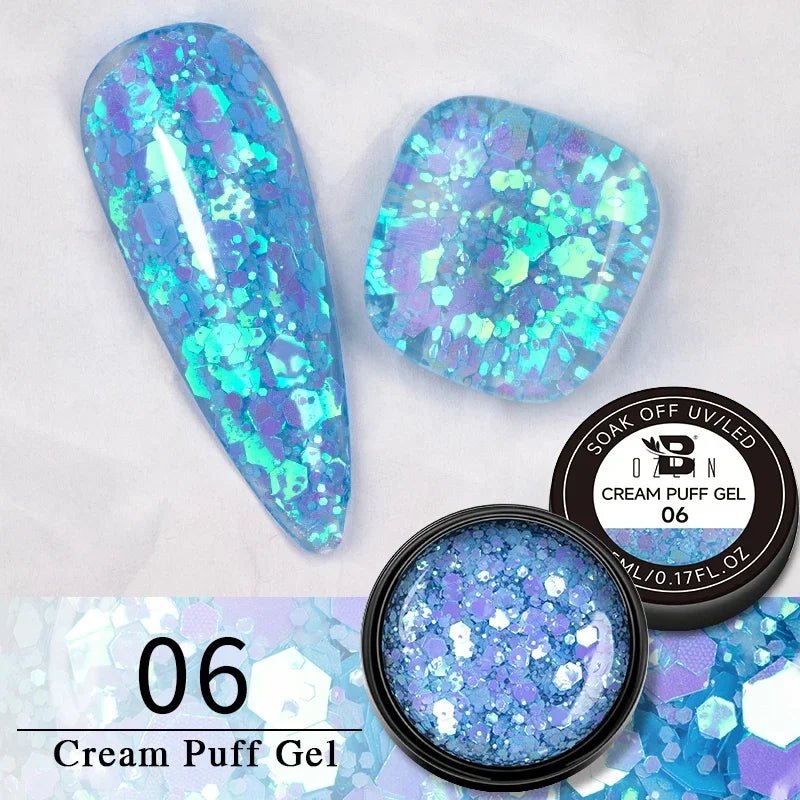 BOZLIN Chameleon Flake Gel Nail Polish Spring Color Sparkling Sequins Soak Off UV Glitter Gel Varnish Nail Art Decoration 5ML - Paola Center