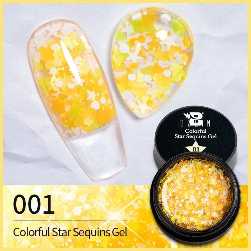 BOZLIN Chameleon Flake Gel Nail Polish Spring Color Sparkling Sequins Soak Off UV Glitter Gel Varnish Nail Art Decoration 5ML - Paola Center