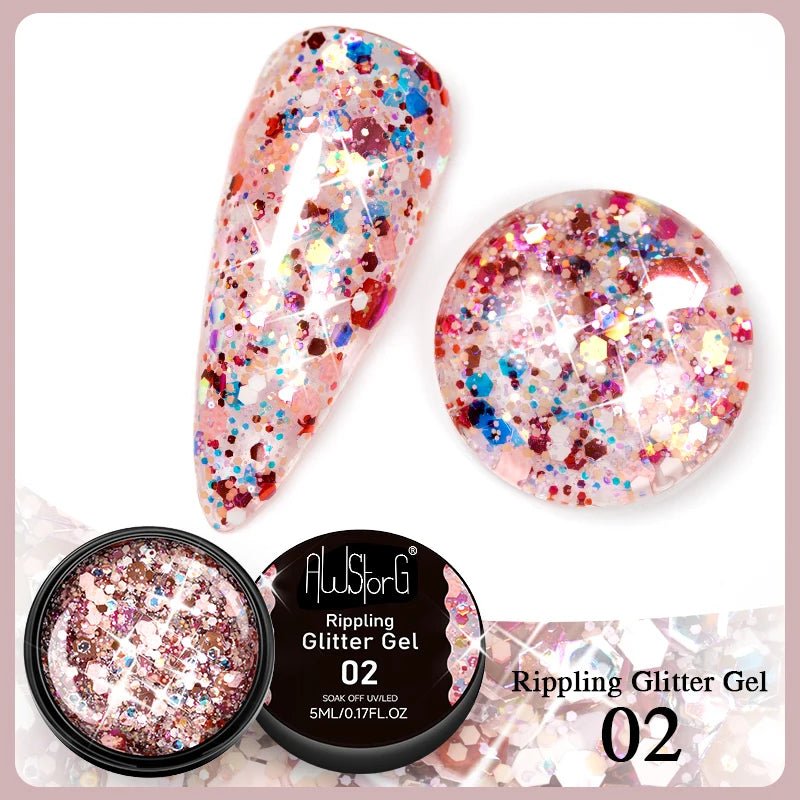 BOZLIN Chameleon Flake Gel Nail Polish Spring Color Sparkling Sequins Soak Off UV Glitter Gel Varnish Nail Art Decoration 5ML - Paola Center