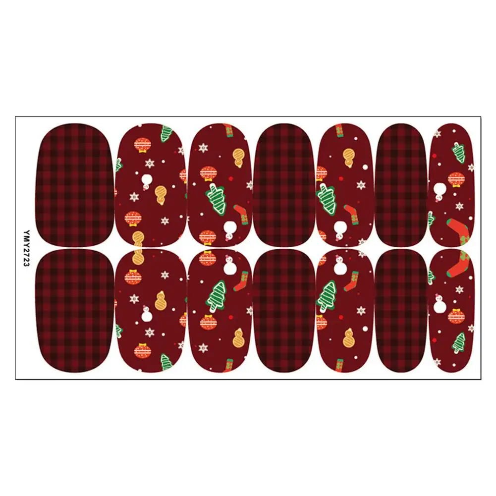 Christmas Nail Stickers 3D Christmas Self - Adhesive Nail Stickers Tips DIY Decoration With Snowflakes Snowmen - Paola Center