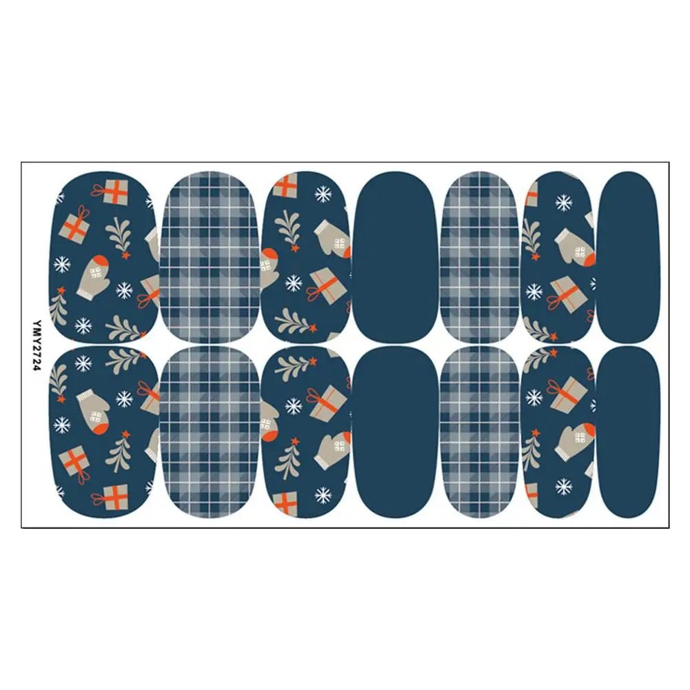 Christmas Nail Stickers 3D Christmas Self - Adhesive Nail Stickers Tips DIY Decoration With Snowflakes Snowmen - Paola Center