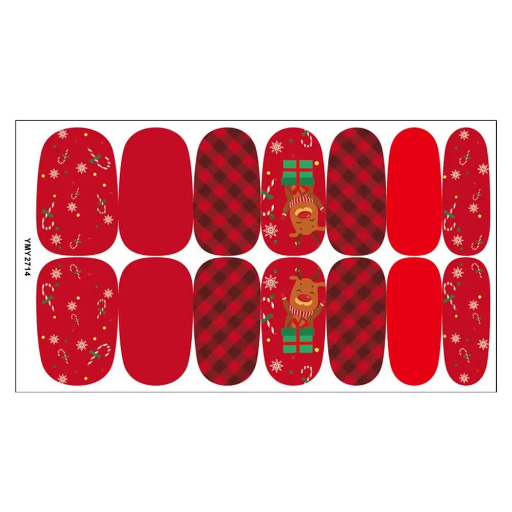 Christmas Nail Stickers 3D Christmas Self - Adhesive Nail Stickers Tips DIY Decoration With Snowflakes Snowmen - Paola Center