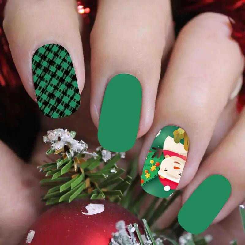 Christmas Nail Stickers 3D Christmas Self - Adhesive Nail Stickers Tips DIY Decoration With Snowflakes Snowmen - Paola Center