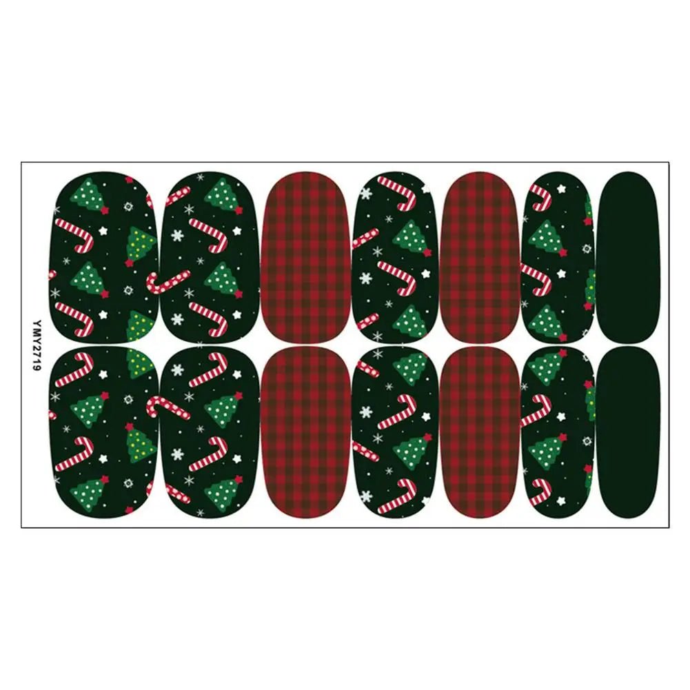 Christmas Nail Stickers 3D Christmas Self - Adhesive Nail Stickers Tips DIY Decoration With Snowflakes Snowmen - Paola Center