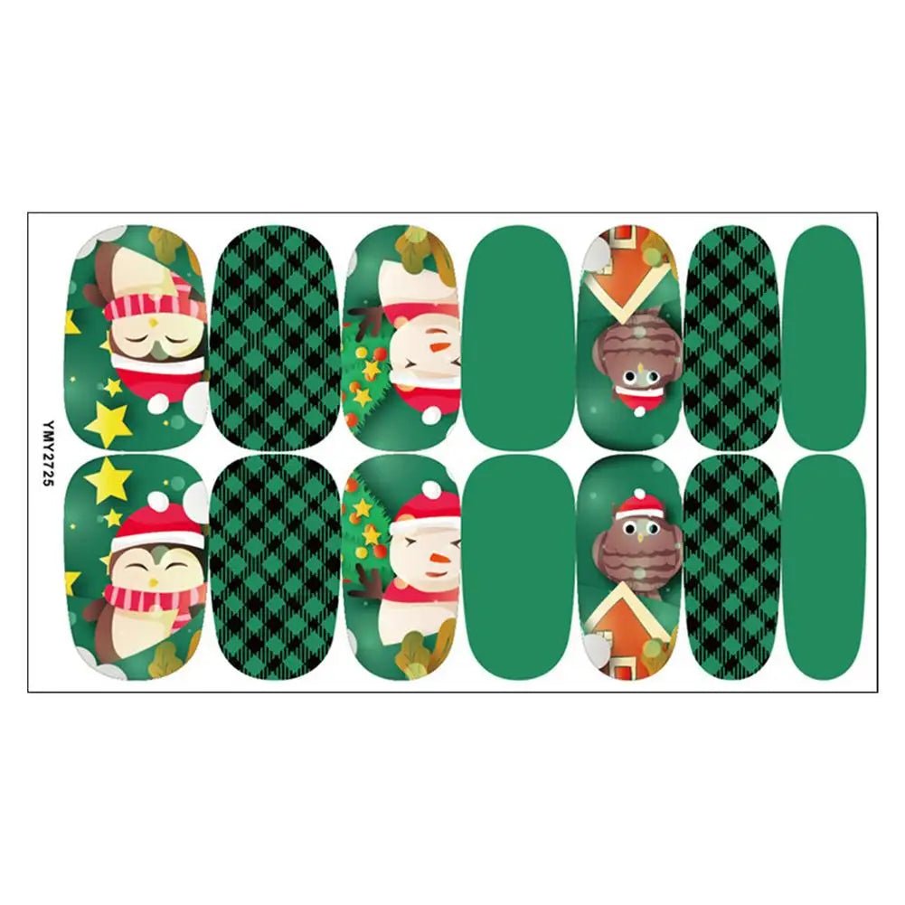 Christmas Nail Stickers 3D Christmas Self - Adhesive Nail Stickers Tips DIY Decoration With Snowflakes Snowmen - Paola Center