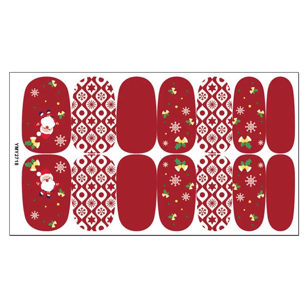 Christmas Nail Stickers 3D Christmas Self - Adhesive Nail Stickers Tips DIY Decoration With Snowflakes Snowmen - Paola Center