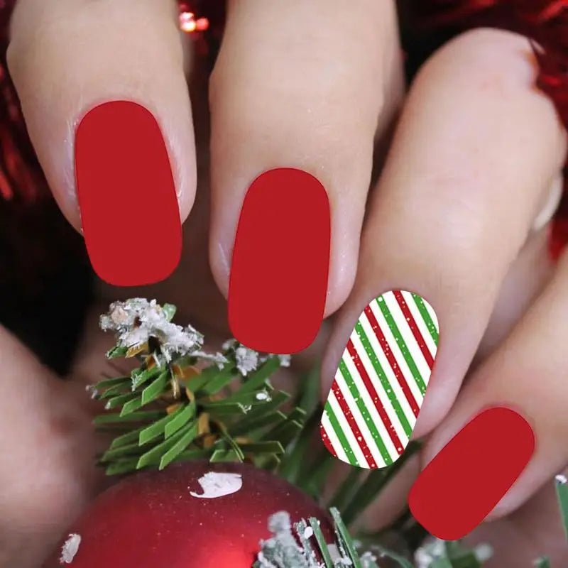 Christmas Nail Stickers 3D Christmas Self - Adhesive Nail Stickers Tips DIY Decoration With Snowflakes Snowmen - Paola Center