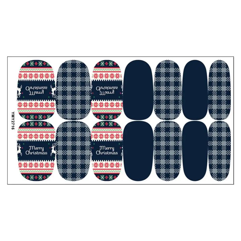 Christmas Nail Stickers 3D Christmas Self - Adhesive Nail Stickers Tips DIY Decoration With Snowflakes Snowmen - Paola Center