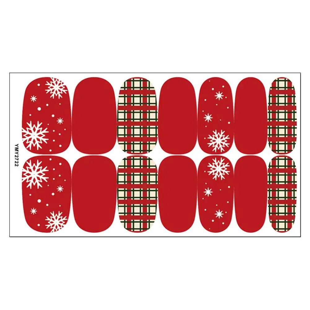 Christmas Nail Stickers 3D Christmas Self - Adhesive Nail Stickers Tips DIY Decoration With Snowflakes Snowmen - Paola Center