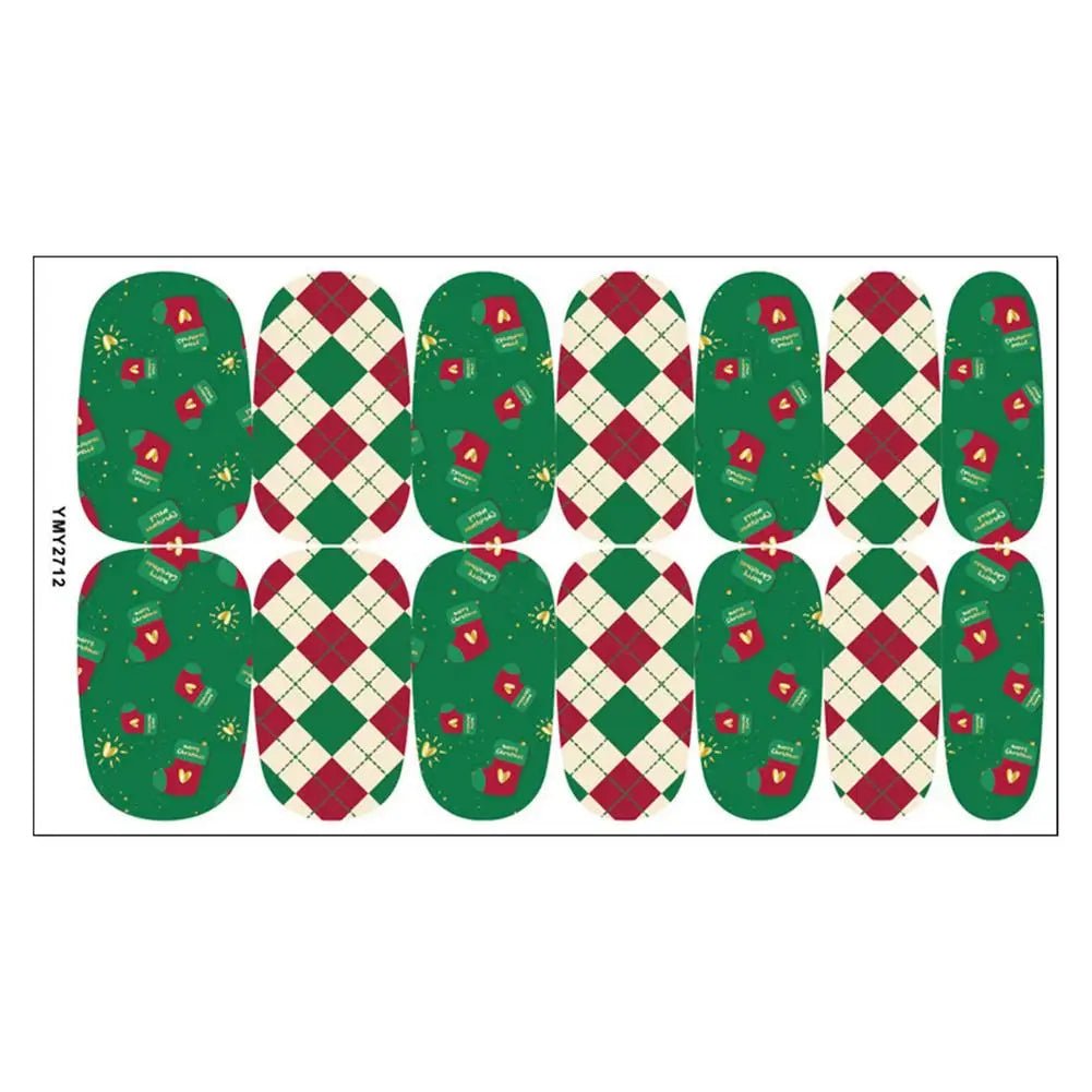 Christmas Nail Stickers 3D Christmas Self - Adhesive Nail Stickers Tips DIY Decoration With Snowflakes Snowmen - Paola Center