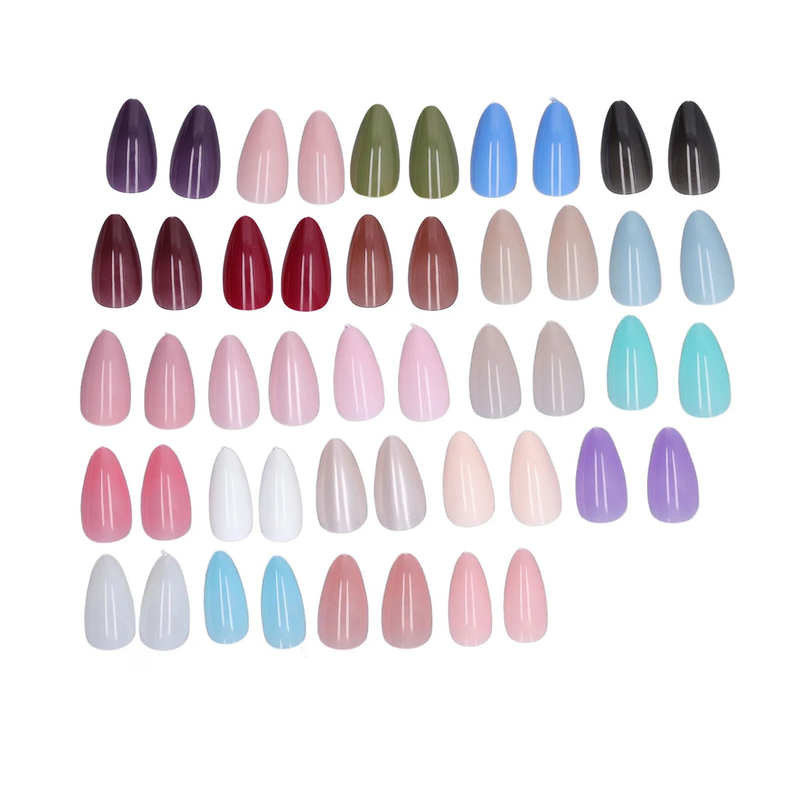 False Nail Tips Set Full Cover Pure Color Fashionable Press On Fake Nails Art Tips 576pcs Press On Nails - Paola Center