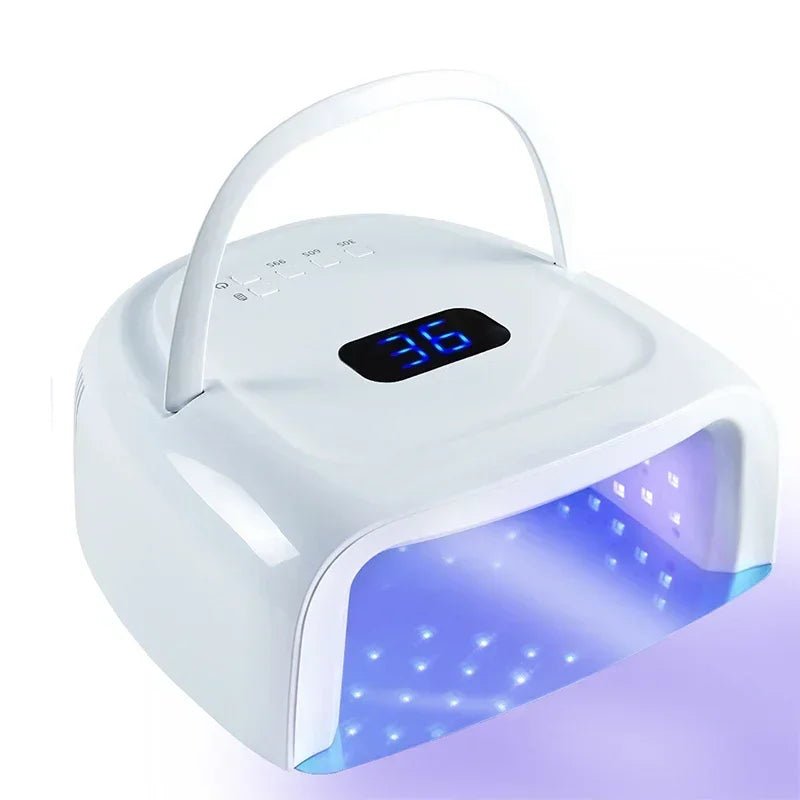 Paola Center Rechargeable Nail Lamp with LED display and handle for easy portable nail curing