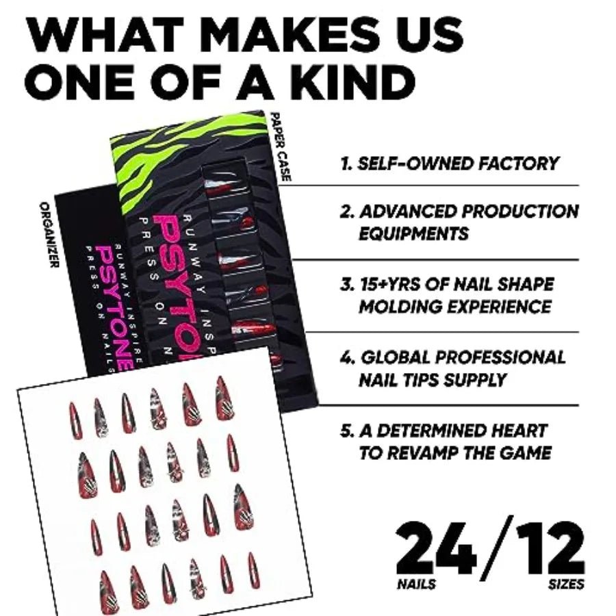 Halloween Press on Nails Short Square French Fake Nails with Red Cartoon Mummy Ghost Spiders Webs Pattern Designs Glossy Acryli - Paola Center