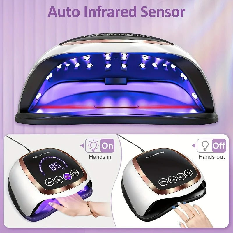 High - Efficiency Professional Smart Sensor Gel Polish Dryer - 4 - Timer UV LED Nail Lamp for Salon & Home Use. Ideal Art Tool - Paola Center