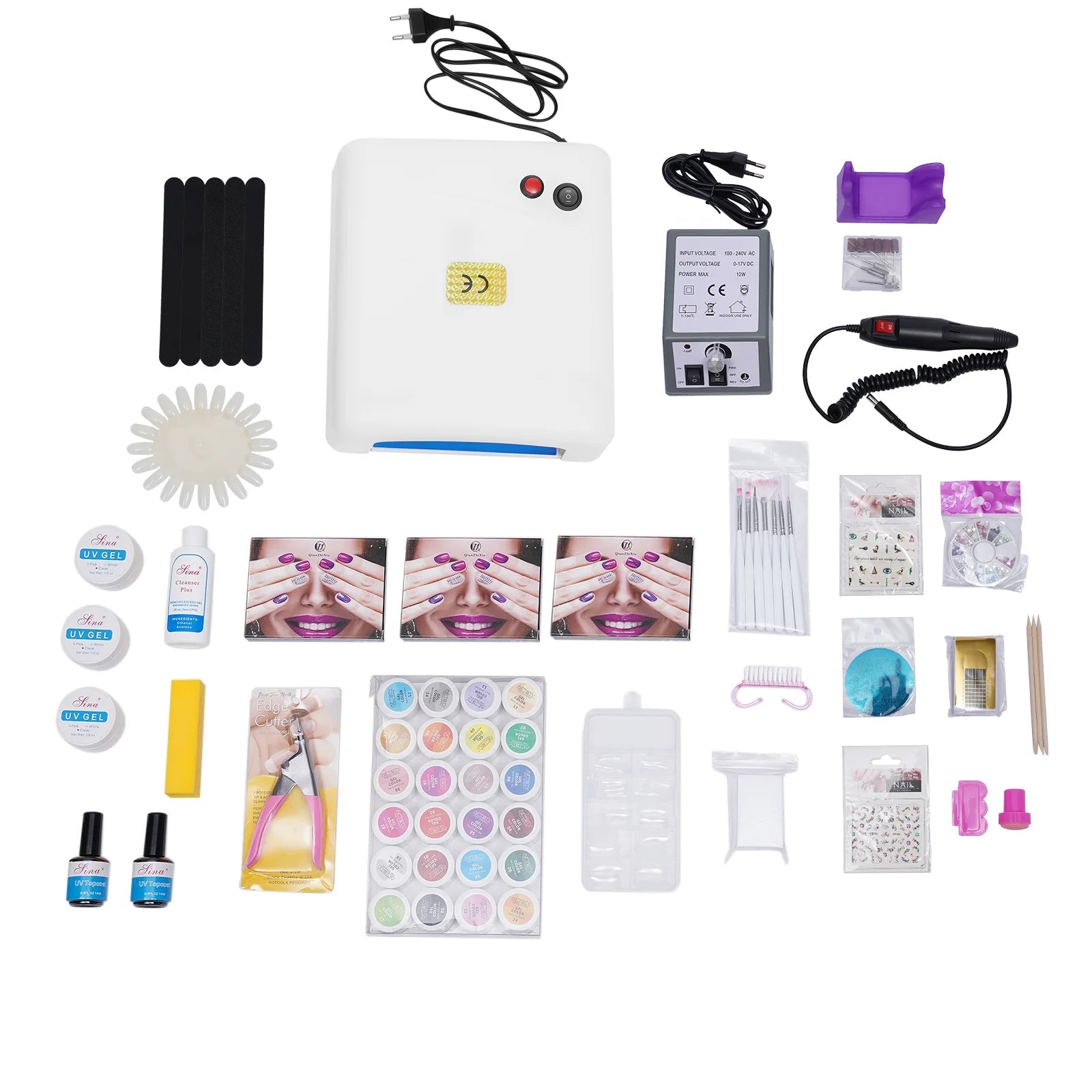 Comprehensive luxury nails kit with various nail art supplies for creating stunning Hailey Bieber nails