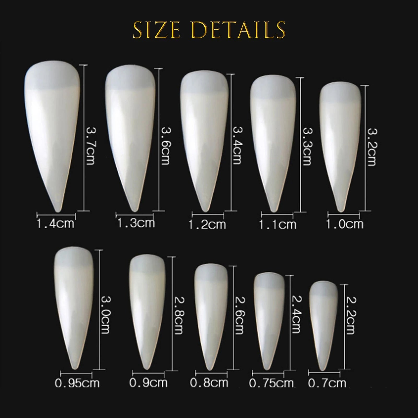 Luxury nails in various sizes perfect for creating Hailey Bieber nails with nail art supplies