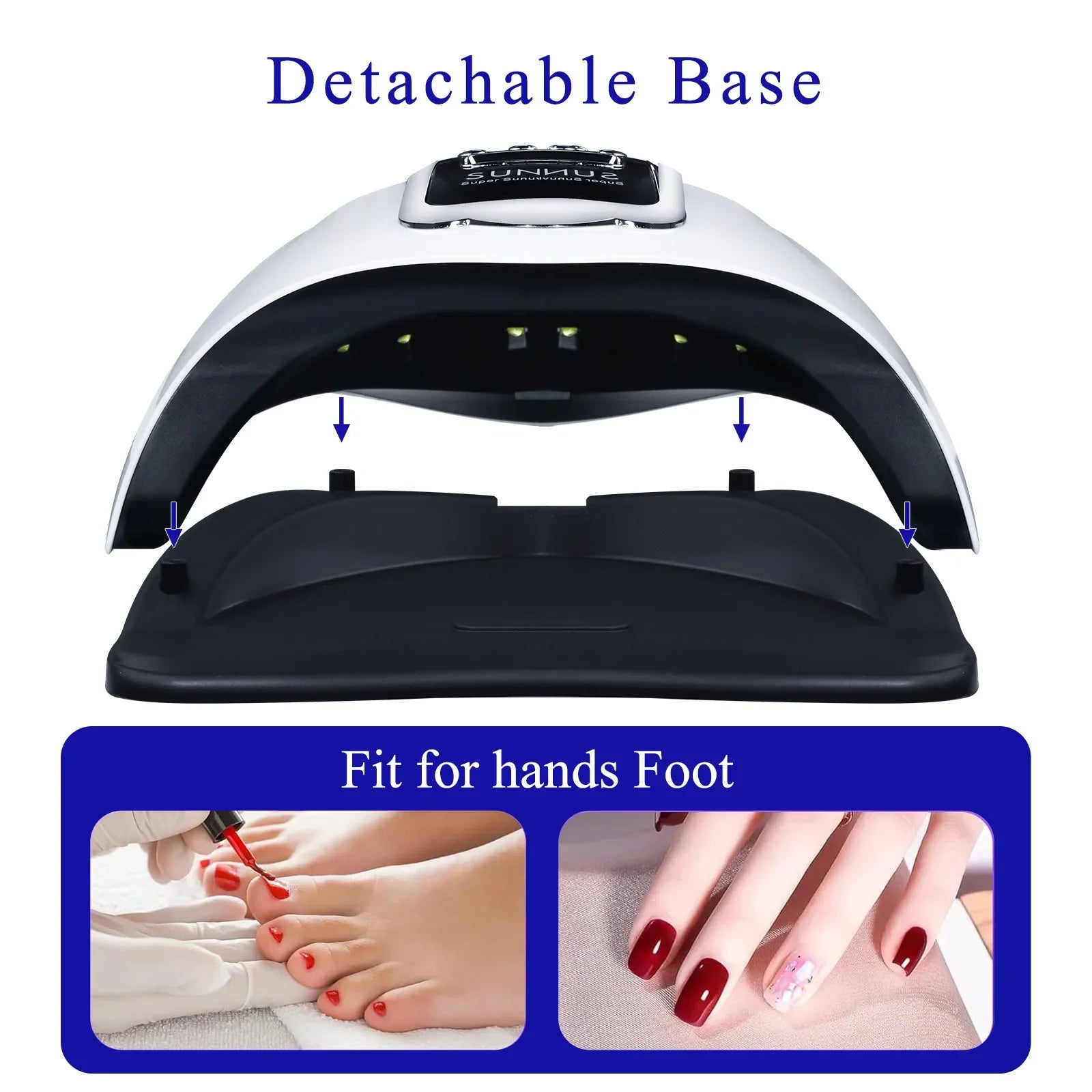 Professional nail lamp with a detachable base for luxury nails, perfect for Hailey Bieber nails and nail art supplies