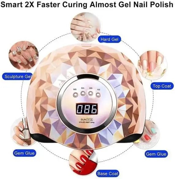 SUNUV Smart Nail Lamp for luxury nails with 2X faster curing for Hailey Bieber nails and nail art supplies