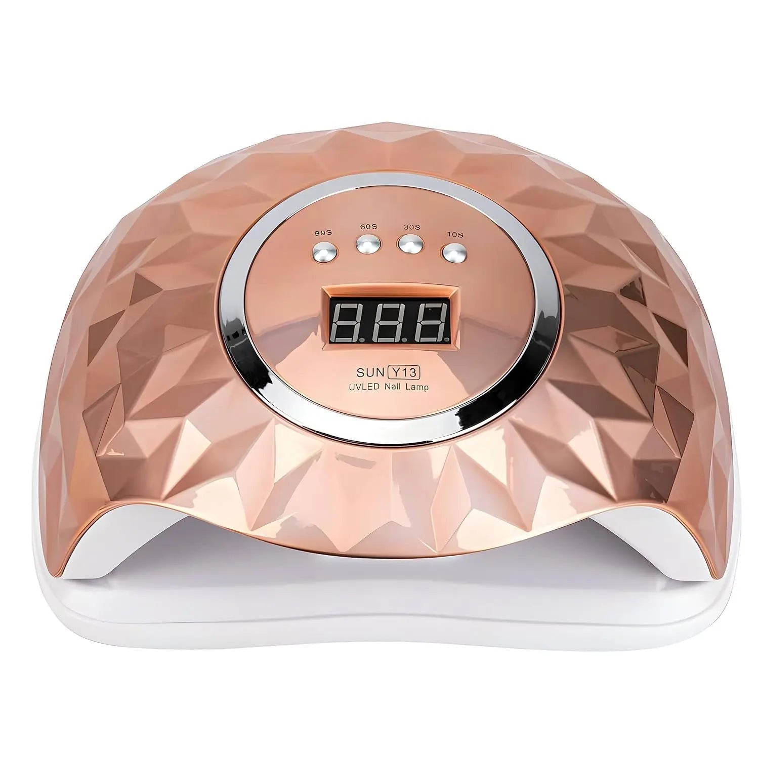 SUN Y13 UV LED Nail Lamp in Rose Gold for Luxury Nails and Hailey Bieber Nails with Digital Display