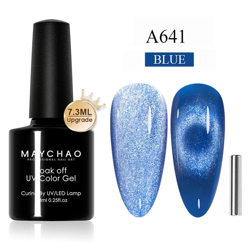 MAYCHAO 12ML Cat Eye Gel Nail Polish With Magnet Soak off UV Holographic Magnetic Rainbow Gel Polish for Nail Art DIY Manicure - Paola Center