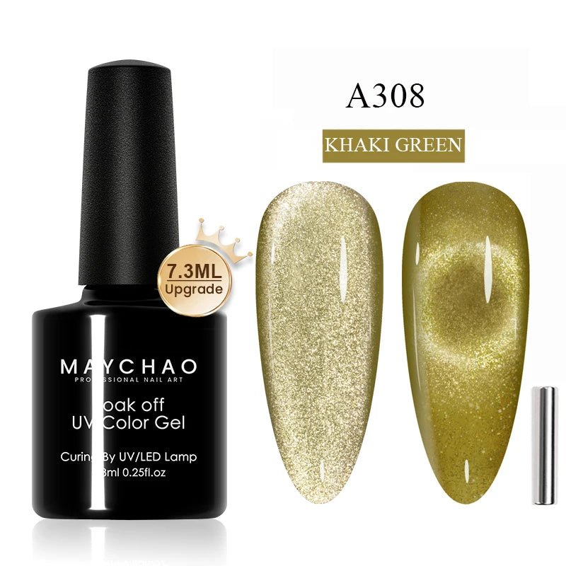 MAYCHAO 12ML Cat Eye Gel Nail Polish With Magnet Soak off UV Holographic Magnetic Rainbow Gel Polish for Nail Art DIY Manicure - Paola Center