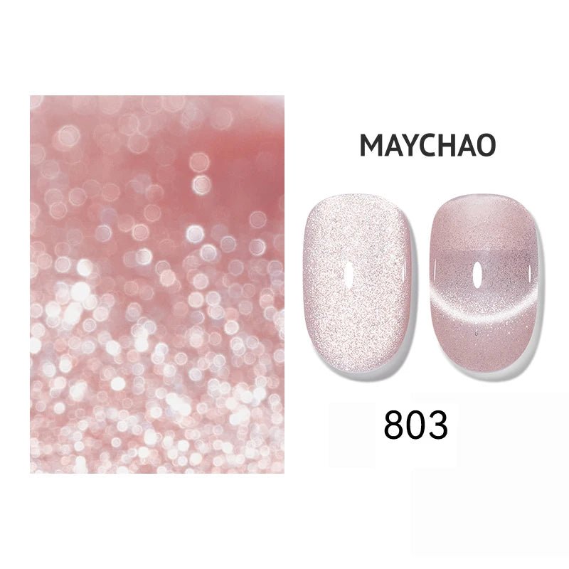 MAYCHAO 12ML Cat Eye Gel Nail Polish With Magnet Soak off UV Holographic Magnetic Rainbow Gel Polish for Nail Art DIY Manicure - Paola Center