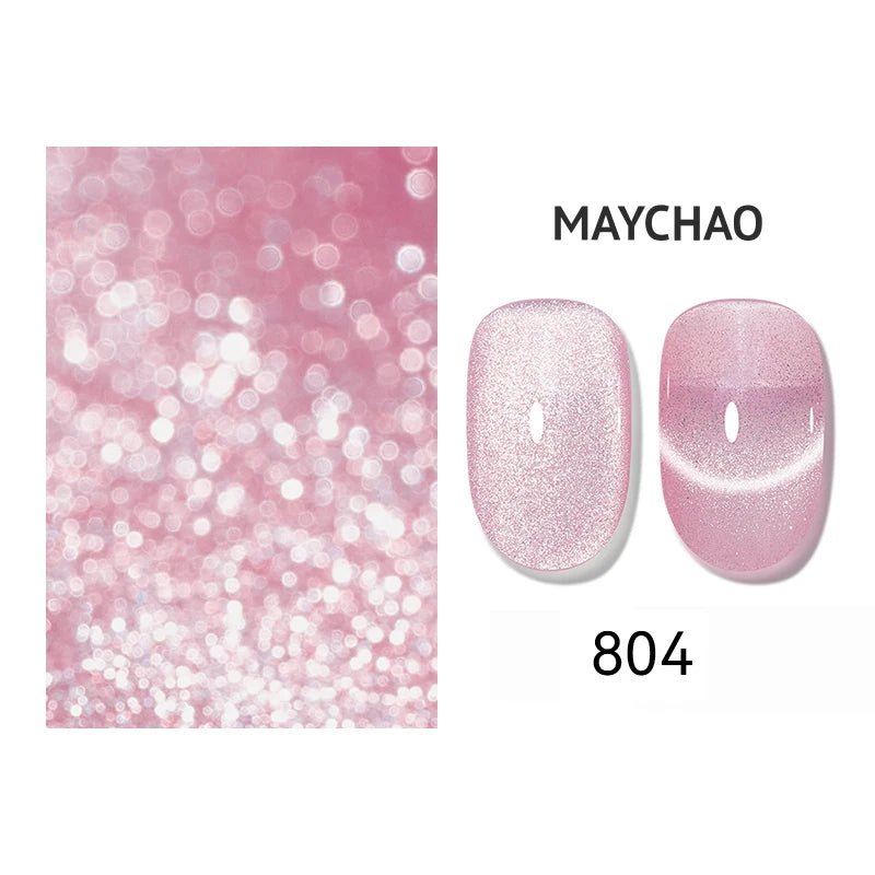 MAYCHAO 12ML Cat Eye Gel Nail Polish With Magnet Soak off UV Holographic Magnetic Rainbow Gel Polish for Nail Art DIY Manicure - Paola Center