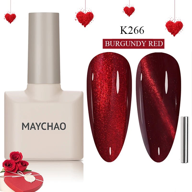 MAYCHAO 12ML Cat Eye Gel Nail Polish With Magnet Soak off UV Holographic Magnetic Rainbow Gel Polish for Nail Art DIY Manicure - Paola Center