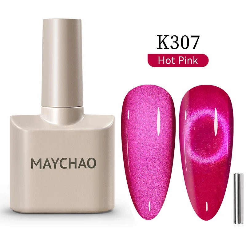 MAYCHAO 12ML Cat Eye Gel Nail Polish With Magnet Soak off UV Holographic Magnetic Rainbow Gel Polish for Nail Art DIY Manicure - Paola Center