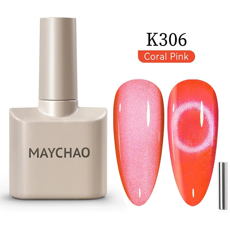 MAYCHAO 12ML Cat Eye Gel Nail Polish With Magnet Soak off UV Holographic Magnetic Rainbow Gel Polish for Nail Art DIY Manicure - Paola Center