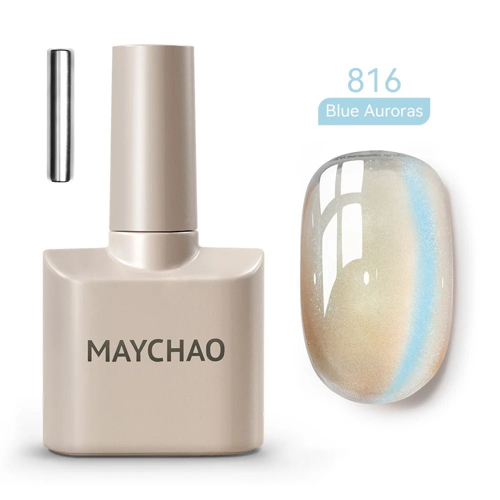 MAYCHAO 12ML Cat Eye Gel Nail Polish With Magnet Soak off UV Holographic Magnetic Rainbow Gel Polish for Nail Art DIY Manicure - Paola Center
