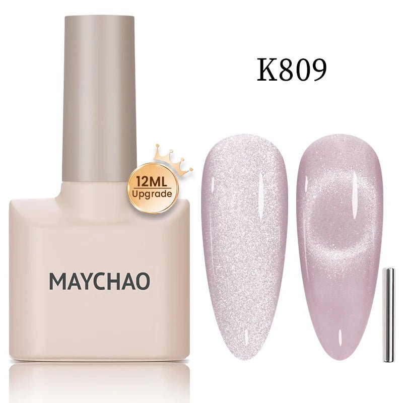 Paola Center Cat Eye Gel Nail Polish by Maychao in shade K809 with shimmer and magnetic effect