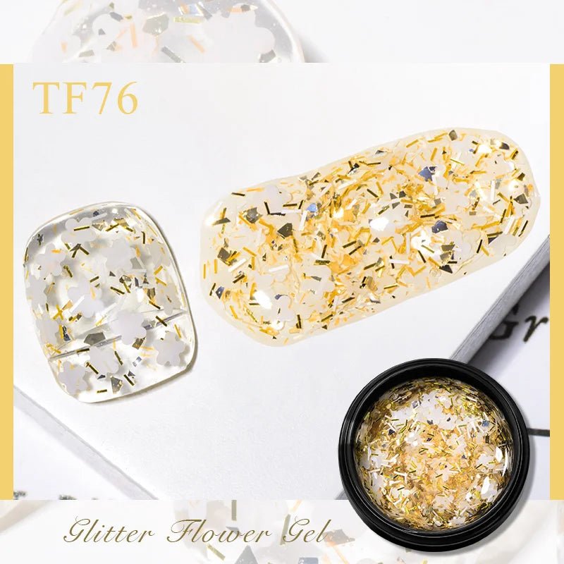 MEET ACROSS 5ml Pink Dried Flower Gel Nail Polish Natural Flower Fairy Nail Art Gel Soak Off UV LED Painting Varnishes For Nails - Paola Center