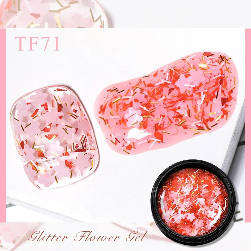 MEET ACROSS 5ml Pink Dried Flower Gel Nail Polish Natural Flower Fairy Nail Art Gel Soak Off UV LED Painting Varnishes For Nails - Paola Center