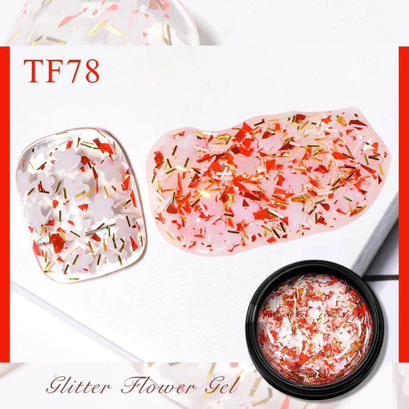 MEET ACROSS 5ml Pink Dried Flower Gel Nail Polish Natural Flower Fairy Nail Art Gel Soak Off UV LED Painting Varnishes For Nails - Paola Center